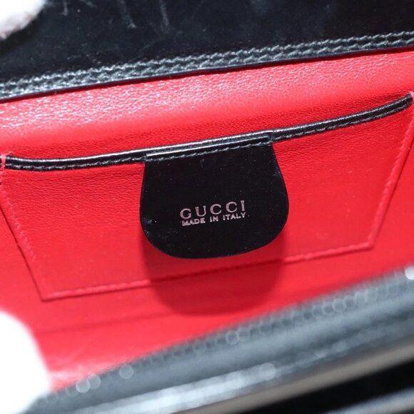 GUCCI Shoulder Bag Leather Black Silver 007 2023 - Picture 12 of 16